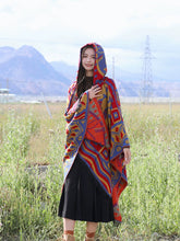 Load image into Gallery viewer, Autumn and Winter Ethnic Bohemian Warm Big Shawl Hooded Cape Scarf