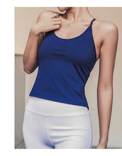 Load image into Gallery viewer, Solid color Yoga Top with Bra Pad Autumn and Winter New Yoga T-shirt Women Slim Fit Fitness Vest Breathable Sweat Sports Top with Bra Pad
