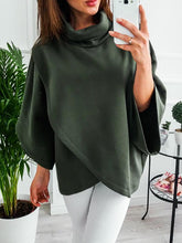 Load image into Gallery viewer, Solid Color High Neck Irregular Tops Sweater