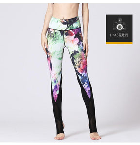 Printing Quick-drying Yoga Pants Sports Leggings Digital Printing Feet Length Yoga Pants