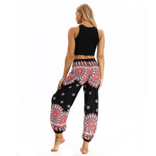 Load image into Gallery viewer, Colorful flower digital printing casual pants loose and thin elastic leg closing Yoga Pants
