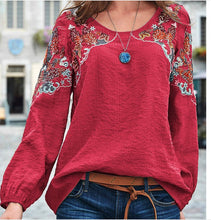 Load image into Gallery viewer, New Spring/Summer Casual Loose fitting Women&#39;s Embroidered Ethnic Style Top