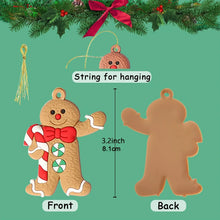 Load image into Gallery viewer, 12pcs Gingerbread Man Ornaments for Christmas Tree Assorted Plastic and for Christmas Tree Hanging Decorations