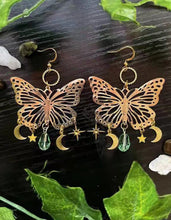 Load image into Gallery viewer, 2 Pcs Fashion Moon Star Elegant Moth Insect Creative Bohemian Silver Color Copper Dangle Earrings Women Daily Party Gift Jewelry