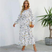 Load image into Gallery viewer, 2023 Sping Summer Bohemian Women Maxi Dress Casual Long Sleeve High Waist Beach Woman Chiffon Dresses Floral Vestidoes Mujer New
