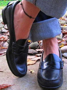 Comfortable Retro Flat Big Yards Solid Color Flat Shoes Loafers