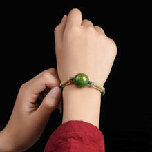 Load image into Gallery viewer, Big Lacquer Bead Bracelet Hand Rubbed Cotton Thread Tibetan Style Handwoven Hand Rope Buddha Bead Hand String Couple Bracelet