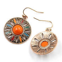 Load image into Gallery viewer, 2pcs retro Bohemian style circular geometric women&#39;s earrings for vacation and personalized female accessories