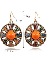 Load image into Gallery viewer, 2pcs retro Bohemian style circular geometric women&#39;s earrings for vacation and personalized female accessories