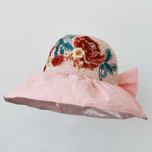 Load image into Gallery viewer, Embroidered Sun Hat Female Summer UV-proof Shell Shading Empty Top Cover Face Sun Hat