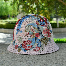 Load image into Gallery viewer, Spring Summer Fisherman Hat Embroidered Big Head Cover Face UV Protection Hat Big Brim Sun Hat, Outdoor Hat