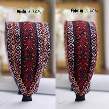 Load image into Gallery viewer, Variable Width Exquisite Embroidery Ethnic Style Headband, Wide Edge Headband Women&#39;s New Model