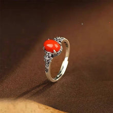 Load image into Gallery viewer, Nanhong Agate Rose S925 Silver Ring Women's 2026 New Popular Niche Design Ethnic Style Index Finger Ring