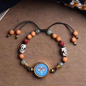 Tibetan Zakiram Thangka Pendant Hand-painted Thangka Five-way God of Wealth, Eye-catching and Multi-treasure Bracelets for Men and Women.