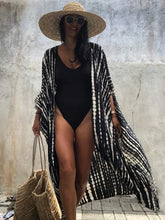 Load image into Gallery viewer, Beach Cover Ups for Swimwear Women Black Tie Dye Kimono Swimsuit Cape Summer Dress 2022 Beachwear Outfits Sales