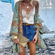 Load image into Gallery viewer, Bohemian Casual Cloak Cardigan for Swimsuit woman 2024 Summer Beach Swimwear Smock Tops Long Sleeved Female Clothing