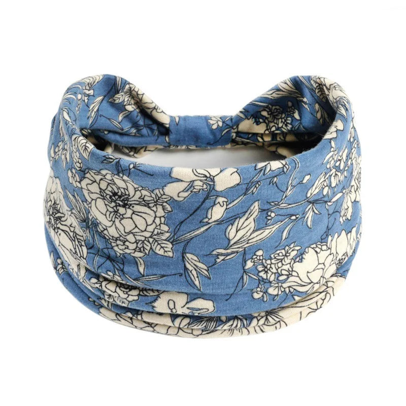 Bohemian Style Elastic Hair Bands Yoga Headband Women Headwear Print Vintage Cross Unisex Scrunchies Hair Accessories