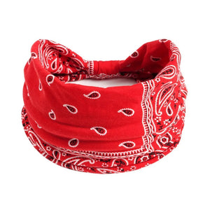 Bohemian Style Elastic Hair Bands Yoga Headband Women Headwear Print Vintage Cross Unisex Scrunchies Hair Accessories