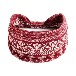 Bohemian Style Elastic Hair Bands Yoga Headband Women Headwear Print Vintage Cross Unisex Scrunchies Hair Accessories