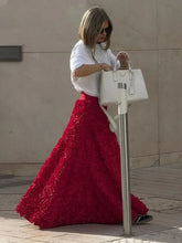 Load image into Gallery viewer, Bornladies Winter Red Fashion Long Petal Skirt Women&#39;s Design Inspired Evening Gown Elegant Lady Unique High Waisted Skirt