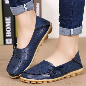 Flat Shoes Women Breathable Leather Loafers Women Casual Shoes Slip On Moccasins Zapatos Para Mujeres Comfortable Flats Female