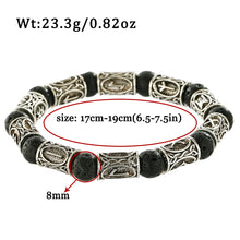 Load image into Gallery viewer, New Classic Natural Wood Beads Bracelets For Women Meditation Prayer Sliver Om Pendant Bracelet Men Wooden Yoga Jewelry