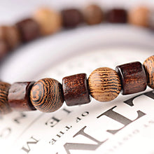 Load image into Gallery viewer, New Classic Natural Wood Beads Bracelets For Women Meditation Prayer Sliver Om Pendant Bracelet Men Wooden Yoga Jewelry