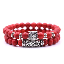 Load image into Gallery viewer, Owl Bracelet Jewelry Stone Bracelets Men Women Pulseira Masculina Feminina Bileklik Pulseras Mujer Bijoux Armband set