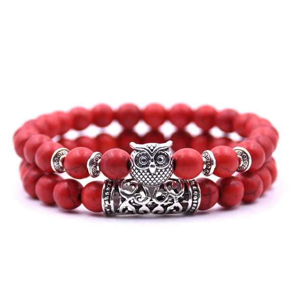 Owl Bracelet Jewelry Stone Bracelets Men Women Pulseira Masculina Feminina Bileklik Pulseras Mujer Bijoux Armband set