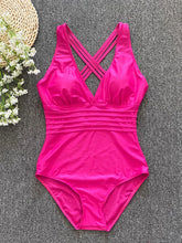 Load image into Gallery viewer, 2023 Sexy One Piece Swimsuit Women Cross Bandage Backless Swimwear Female Push Up Monokini Bathers Bathing Suits Beachwear Swim