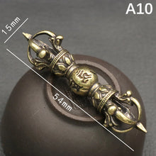 Load image into Gallery viewer, Handcraft Pendant Vintage Solid Religious Pestle Prayer Pendants Nepal Tibetan Handcraft Buddhist Vajra Pestle Copper Crafts