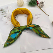 Load image into Gallery viewer, 2025 New 100% Pure Silk Scarf Women Neck Hair Foulard Bandana Square Small Headband Hijab Print Poncho Scarves Pashmina