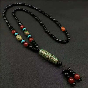 Healing Jewelry Natural Tibetan Dzi Agates Pendant Necklace Nine Eyes Guanyin Ruyi Dragon Agat Stone Necklace for Women Men