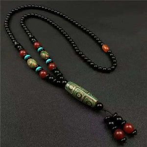 Healing Jewelry Natural Tibetan Dzi Agates Pendant Necklace Nine Eyes Guanyin Ruyi Dragon Agat Stone Necklace for Women Men