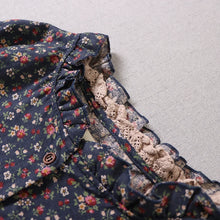 Load image into Gallery viewer, Japanese Mori Girl Art Print Dress Pretty Cotton Linen Spring Women New Floral Dress Loose Long-sleeved Dress Midi Dress