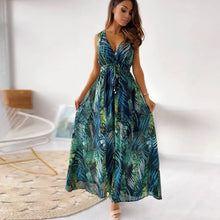 Load image into Gallery viewer, M XL Floral Summer Dress for Women Clothing 2024 Bohemian Loose Beach Sundress Midi Skirt Female Holiday Maxi Dress Vestido Robe