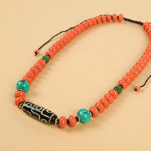 Load image into Gallery viewer, Tianzhu Agate Coral Necklace Tibetan Men and Women Retro Long Ethnic Style Collarbone Chain Tibetan Accessories