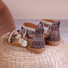 Load image into Gallery viewer, Bohemian Summer New Ethnic Fairy Open Toe Beaded Roman Sandals