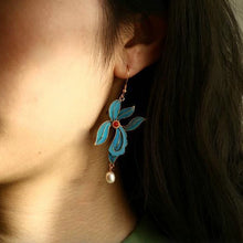 Load image into Gallery viewer, Cloisonne Imitation Diancui Classic New Simple Style Antique Earrings