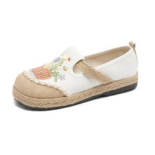 Load image into Gallery viewer, New Ethnic Style Embroidered Cloth Shoes Shallow Mouth One Pedal Low Top Old Beijing Cloth Shoes Woven Round Head Cloth Shoes Women
