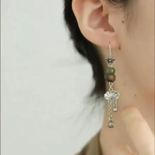 Load image into Gallery viewer, Retro 925 Silver Lotus Leaf Earrings Women's New Style Temperament Versatile Earrings Round Beads Irregular Earrings