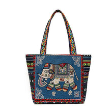 Load image into Gallery viewer, Tote Bag Women&#39;s Bag Going Out Canvas Bag Double-sided Casual Embroidery Large-capacity Handbag Ethnic Style Small Square Bag