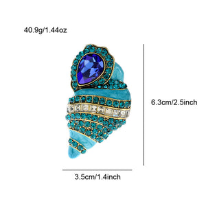Retro New Style Diamond Inlaid Conch Brooch Huayou Enamel Brooch