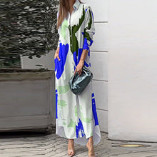 Load image into Gallery viewer, Women&#39;s Clothing on The New Fashion Casual Printing Loose Split Shirt Dress
