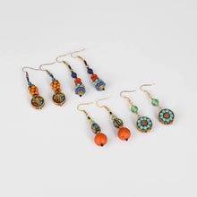 Load image into Gallery viewer, Nepal Tibetan Earrings Ethnic Style Wooden Ear Clips Women's Long Earrings