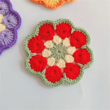 Load image into Gallery viewer, Hand-crocheted Coaster Cute Phoenix Tail Flower Coaster Tea Mat Wool Woven Hand Crochet Flower Piece
