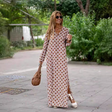 Load image into Gallery viewer, Summer New Products Fashion Printing V-neck Long Dress Women