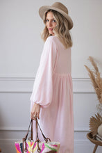 Load image into Gallery viewer, Autumn New Casual Loose Fit Dress V-Neck High Waist Double Layer Wrinkled Yarn Long Sleeve Dress