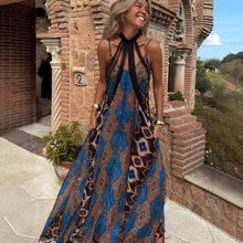 Load image into Gallery viewer, Summer New Positioning Printing Suspender Pendulum Dress