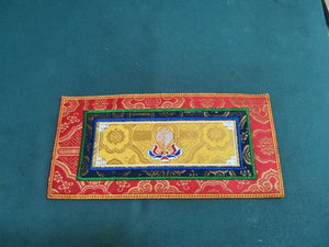 Tibetan Style Cloth Mat Embroidered with Eight Auspicious Crosses, Diamond Pestle, Bell Pestle, Tablecloth